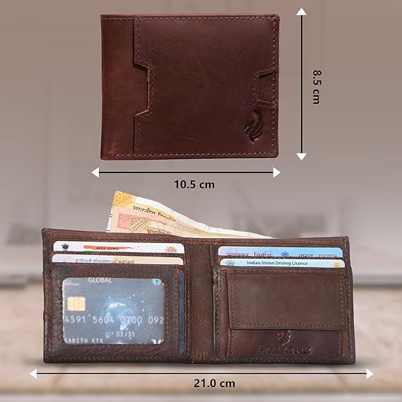BALLATHE Men's Genuine Leather Wallet for Men | Oilpullup Leather