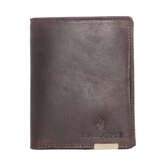 BALLATHE Men Casual, Genuine Leather Wallet for Men - (11 Card Slot) - Stylish, Durable, and Formal (Dark Brown)