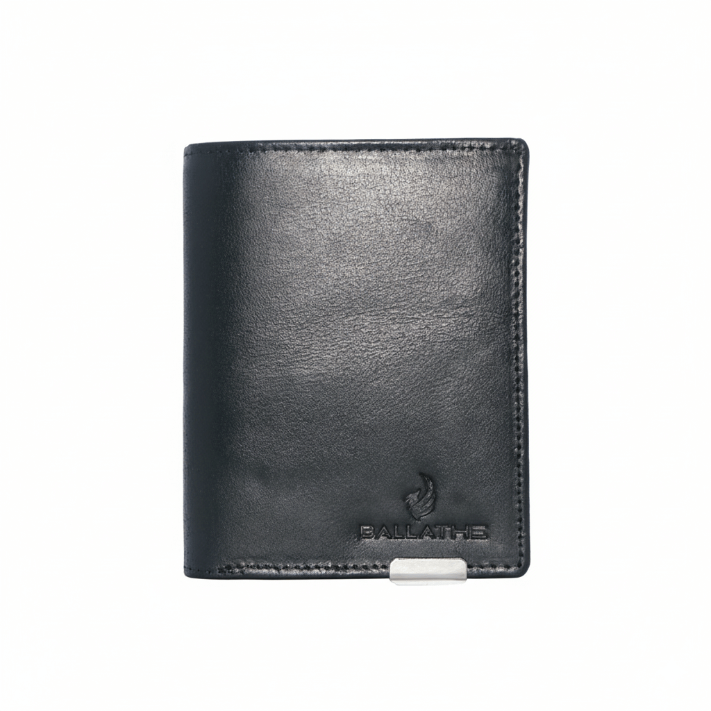 BALLATHE Men Casual, Genuine Leather Wallet for Men - (11 Card Slot) - Stylish, Durable, and Formal (Black)