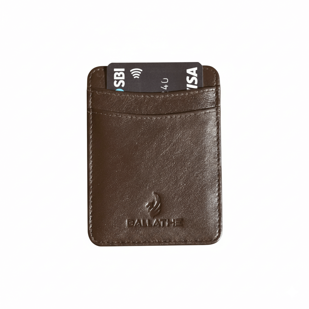 BALLATHE Magic Card Holder Wallet 6 Card Slots - Brown