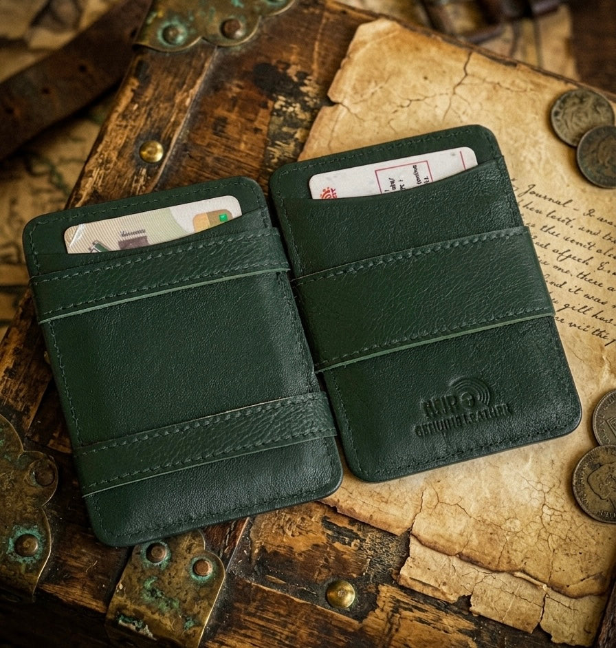 BALLATHE Magic Card Holder Wallet 6 Card Slots - Brown