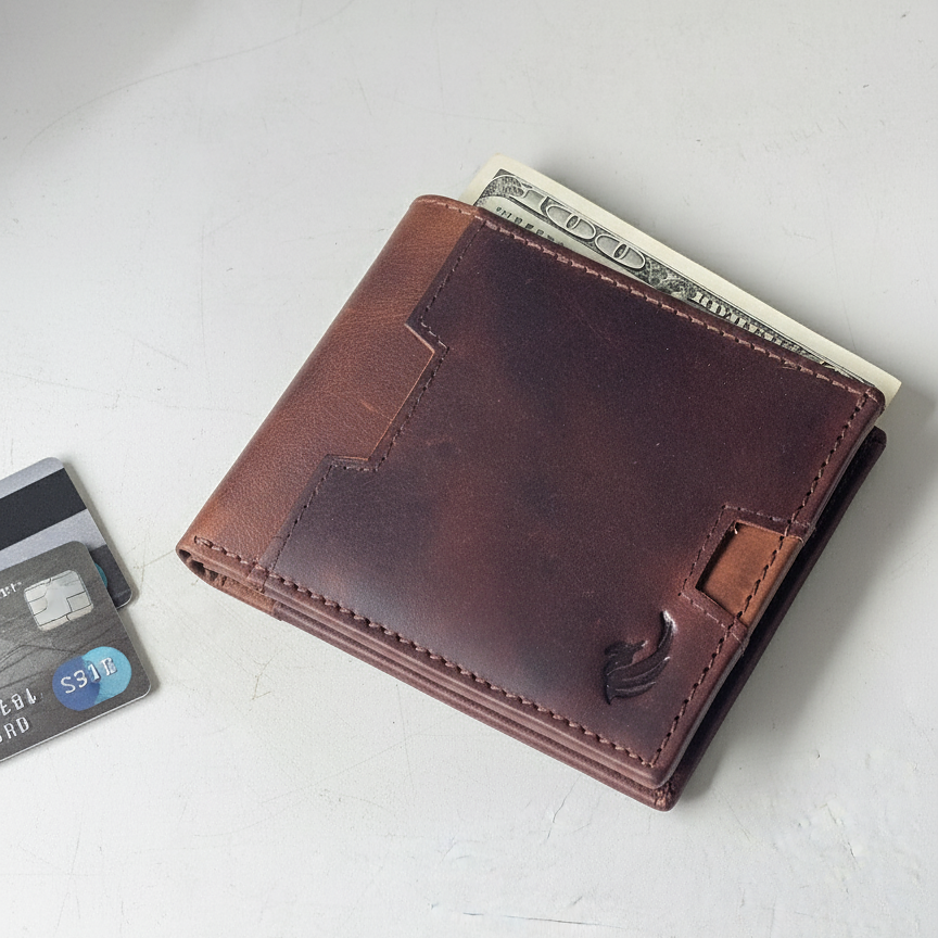 BALLATHE Men's Genuine Leather Wallet for Men | Oilpullup Leather