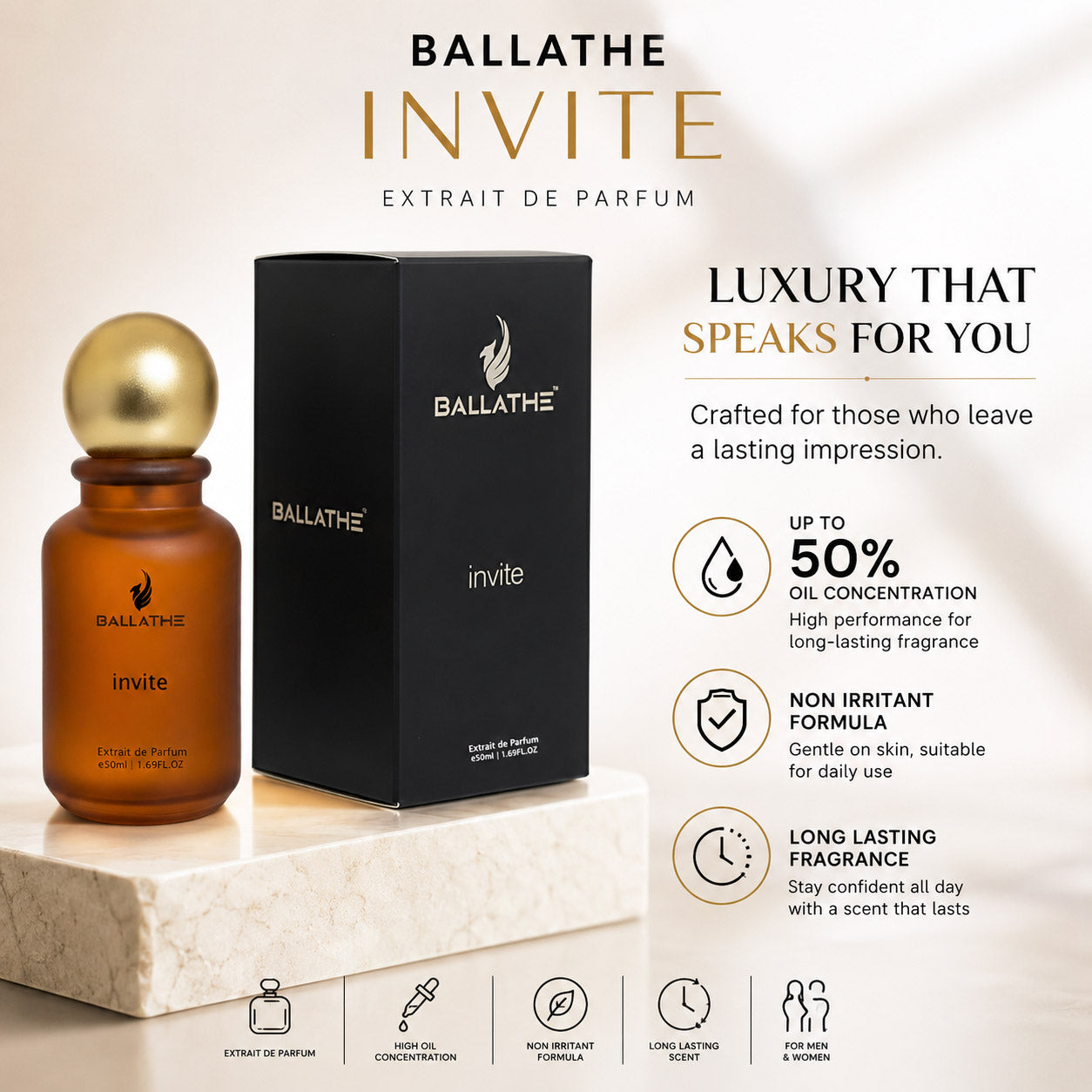 BALLATHE invite Unisex Long Lasting Perfume